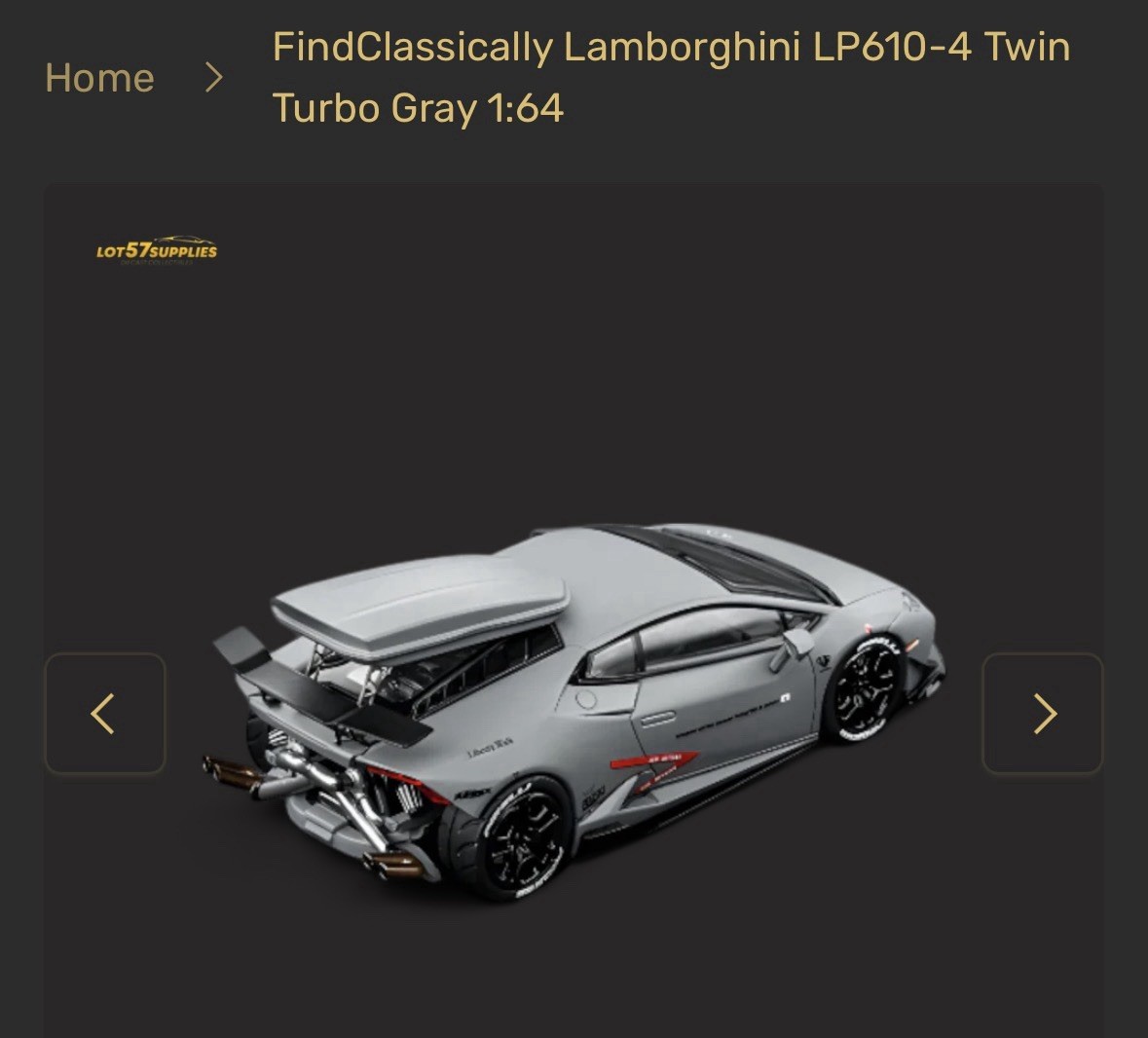FindClassically Lamborghini Cartelfunds LP610-4 Twin Turbo - Gray
