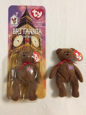 Ty Teenie Beanie 1999 BRITANNIA The Bear - McDonald's Promo - Vintage Lot of 2