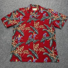 Vintage Paradise Found Hawaiian Shirt Men  s Large Parrots Magnum Red