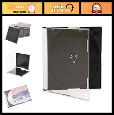Ultra Thin 5.2mm Slim Clear CD Jewel Cases with Black Tray - 100 Pack