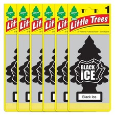Little Trees Air Freshener Car Home Office Air Freshener 6 Pack Black Ice
