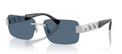 Versace 2298 58 100180 Sonnenbrille Silber/Dunkelblau