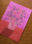 ACEO Original Painting Flower Vase Still Life Acrylic Mini Art Card 2.5x3.5  — photo 3