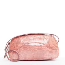 Prada Scaled Leather Chain Shoulder Bag Women Pink One Size