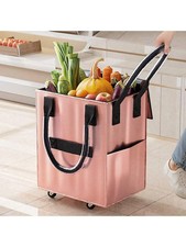 Rolling Grocery Shopping Tote, Portable Large Capacity Wheel Bag For Market