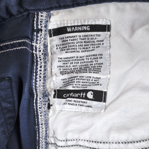 Carhartt FR Pants Mens 36x34 Navy Canvas Flame-Resistant Original Fit Carpenter - Picture 7 of 23