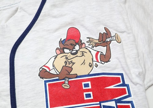 ATLANTA BRAVES LOONEY TUNES 1995 GRAPHIC BASEBALL BUTTON JERSEY SHIRT MEN'S L - Picture 5 of 16