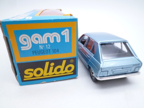 VINTAGE SOLIDO GAM 1 No.12 PEUGEOT 104 IN ORIGINAL BOX 1970s - Imagen 5 de 7