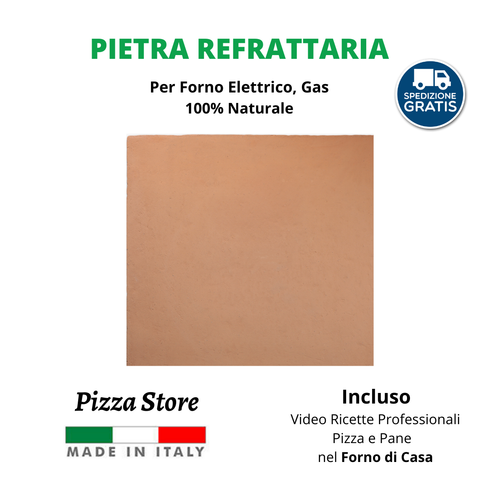 PIETRA REFRATTARIA PER FORNO 100% NATURALE PIZZA PANE + VIDEO RICETTE FORNO  CASA | eBay