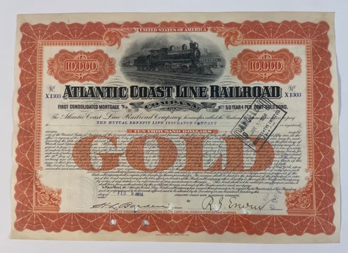 The Atlantic Coast Line Railroad Company Anleihe Aktienzertifikat