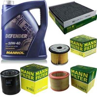 Mann Inspektionspaket 5L Mannol Defender 10W-40 FüR CitroëN Berlingo Kasten 1.8