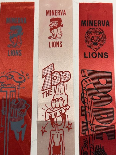 Vintage 1970s Minerva Lions High School Ohio OH Football Game Spirit Ribbons Lot - Picture 2 of 7