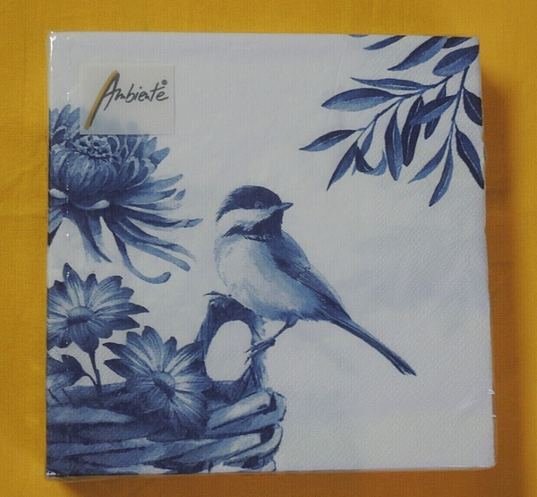 20 Servietten Meisen Vogel VöGel Blau 1 Packung Ovp Motivservietten Ambiente-image