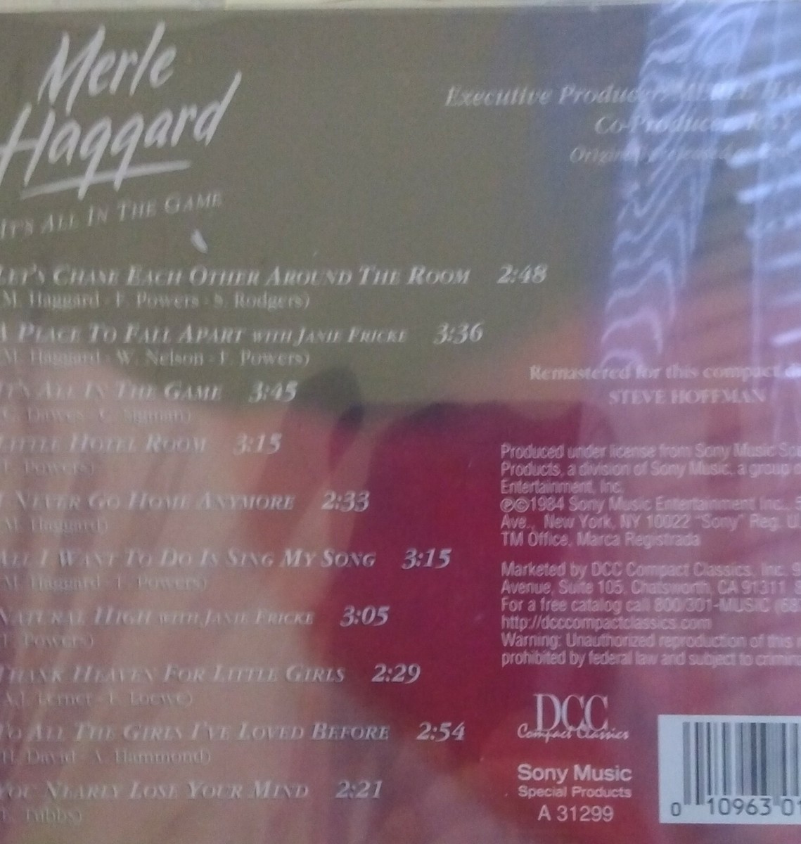 It's All in the Game by Merle Haggard (CD, Apr-2000, DCC Compact