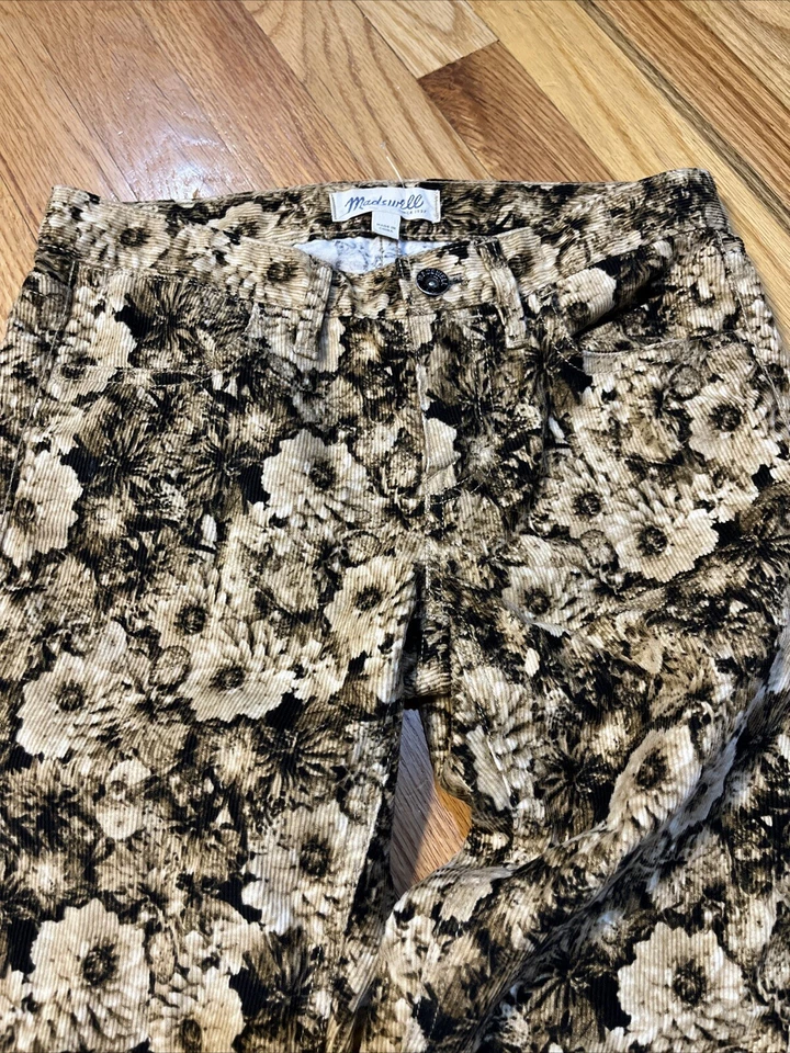 Pantalones Madewell Pana Marrón Flor Talla 24/32 Jcrew Foto 3 de 4