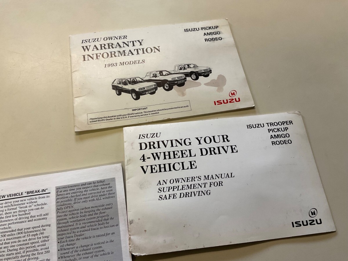 1993 Isuzu Rodeo Owners Manual Instructions | eBay