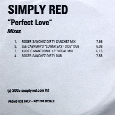 Simply Red Perfect Love Mixes UK Promo CD 4-Remix Blur Pulp Talk Talk