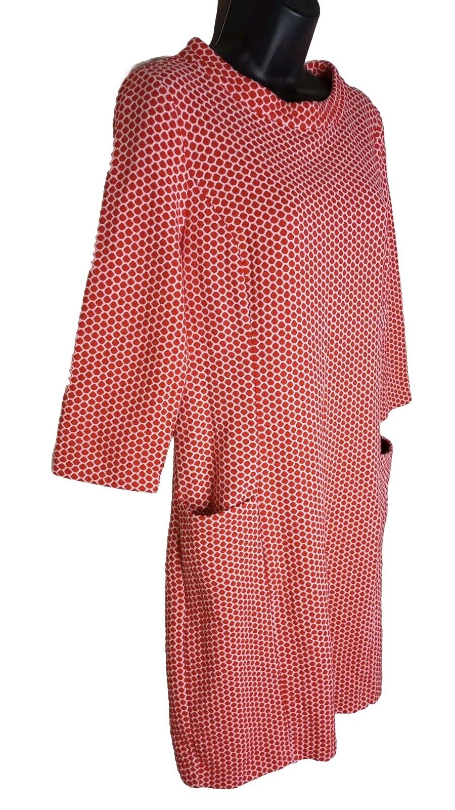 Boden Sarah Smart Day  Dress US 10 R Red White Re… - image 6