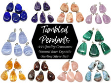 RARE Tumbled Gemstone Pendants - Choose Crystal Tumble Stone Crystal Pendant 