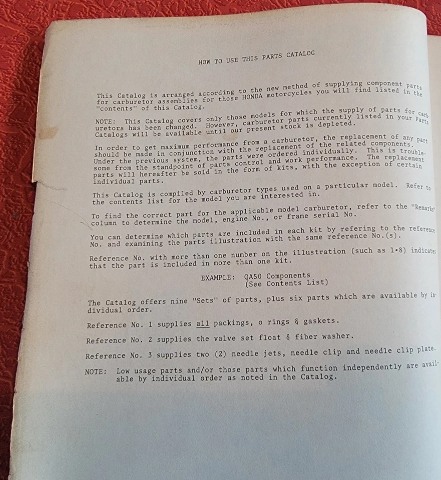 1973 Заводской Honda Orig мотоцикла карбюратор запчасти каталог HC 31815 50cc до 750cc - Изображение 3 из 4