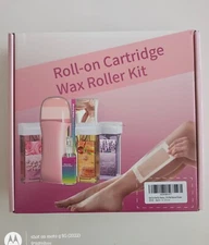 Roll on Wax Roller Kit Depilatory Heater Hair Remover Rose Lavender 50 Strip New