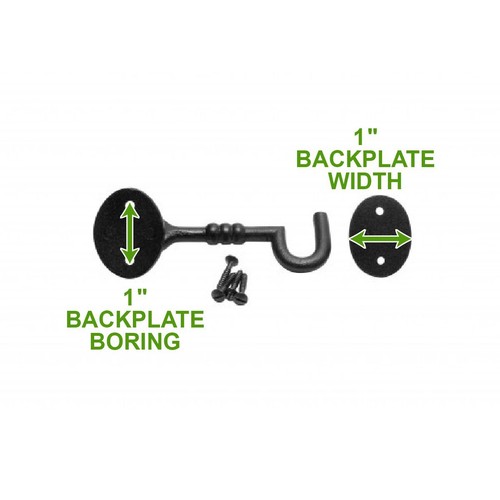 Black Wrought Iron Cabin Eye Hook Garage Door Hooks Pack of 10 Renovators Supply - Picture 6 of 16