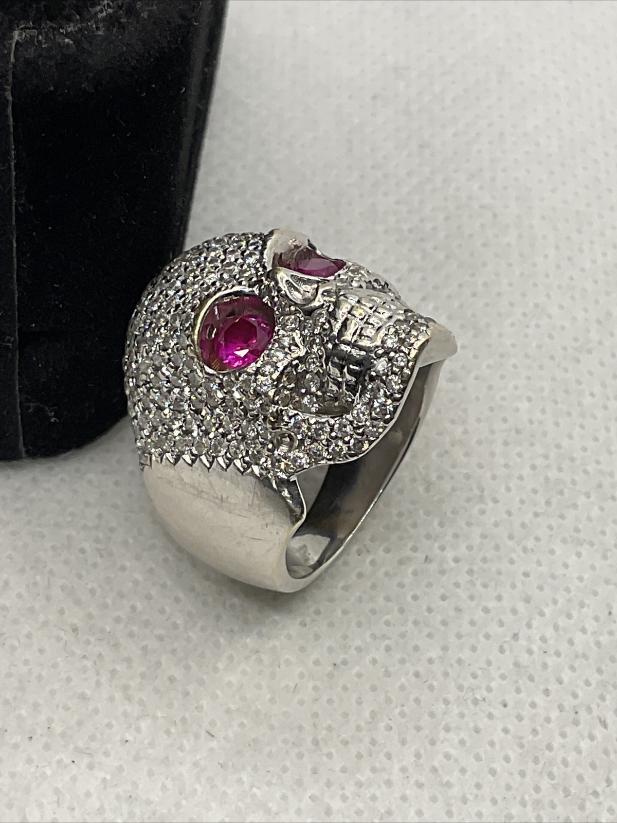 IMPRESSIVE Solid 14K White Gold Created Ruby & Ge… - image 19