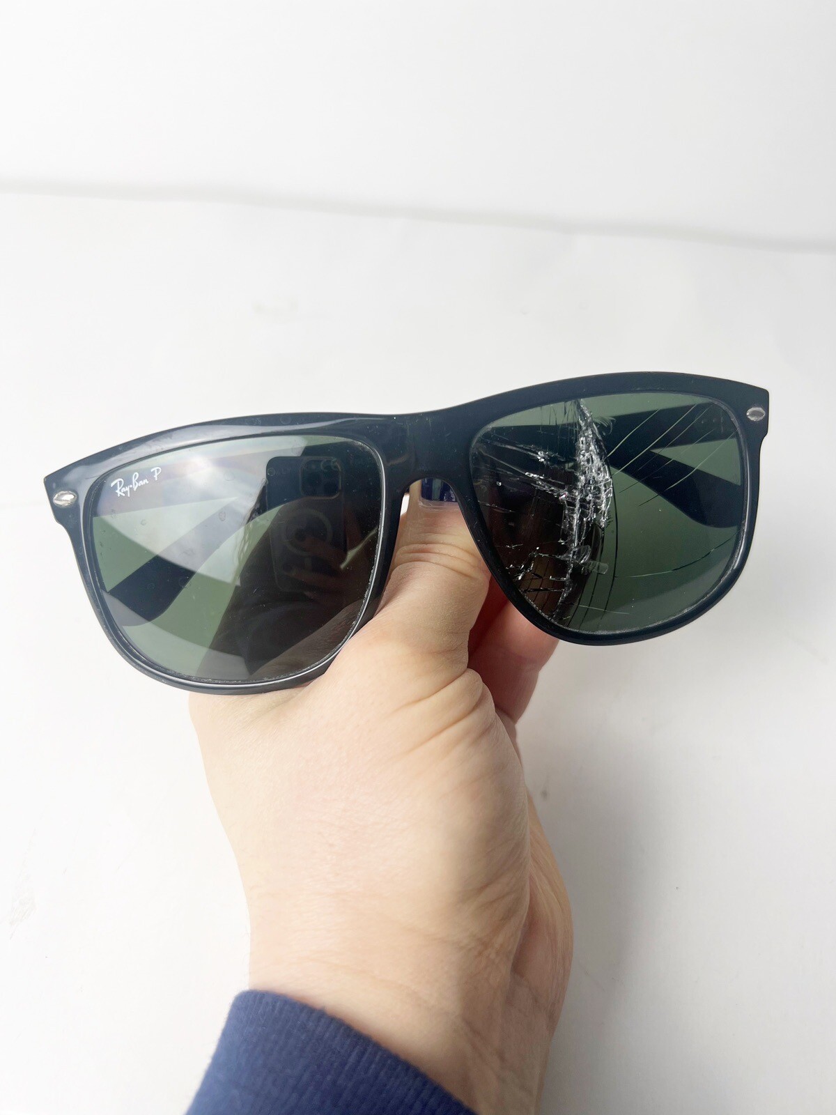 Rayban Black Wayfarer Made In Italy Polarized Lens Flawed