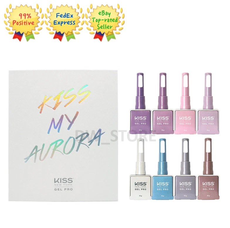 Kiss New York Kiss My Aurora 8 colors set Syrup Glitter Gel Nail Polish K-Beauty