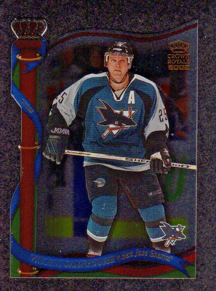 2001-02 Pacific Crown Royale Die-Cut 123 Vincent Damphousse San Jose Sharks Card