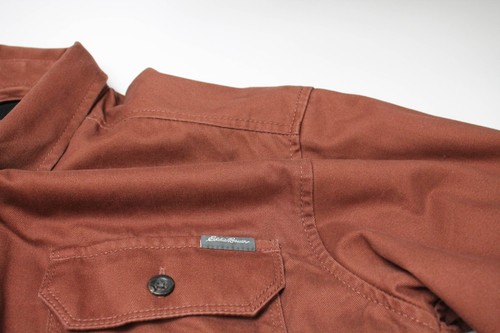 EDDIE BAUER Jacket Men's MEDIUM Lined Overshirt Polo Neck Pocket Button Closure - Picture 6 of 11