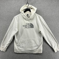 The North Face Hoodie Womens Size Medium White Half Dome Logo Long Sleeve