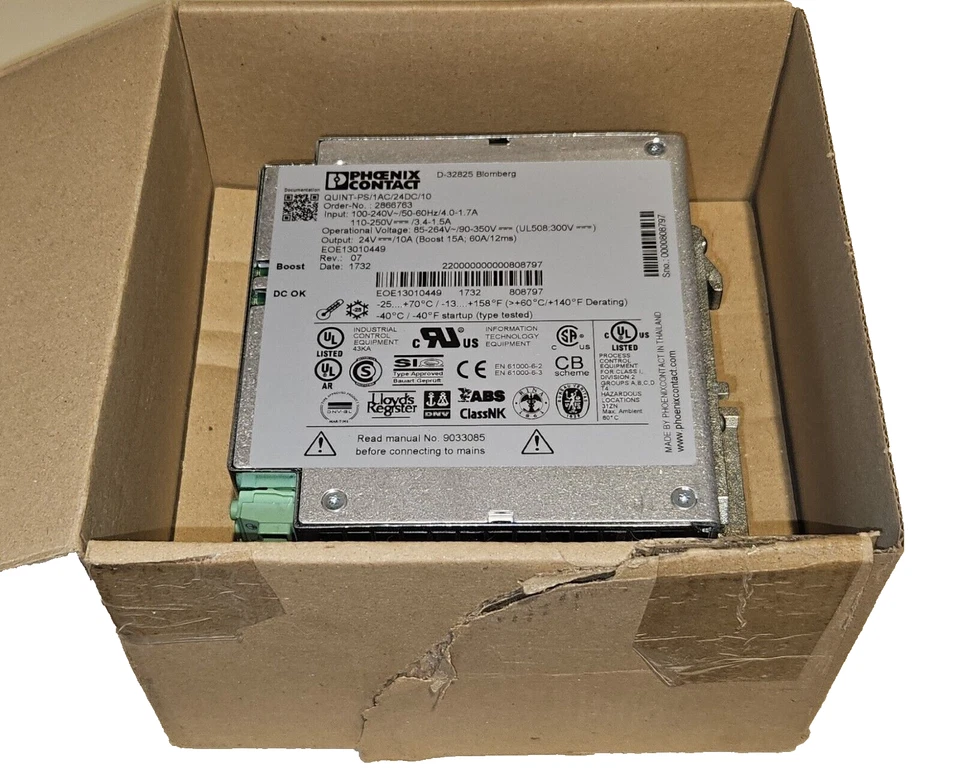 Блок питания Phoenix Contact 2866763 24 В постоянного тока 10 А 240 Вт переменный/постоянный ток крепление на планку DIN - Изображение 2 из 4