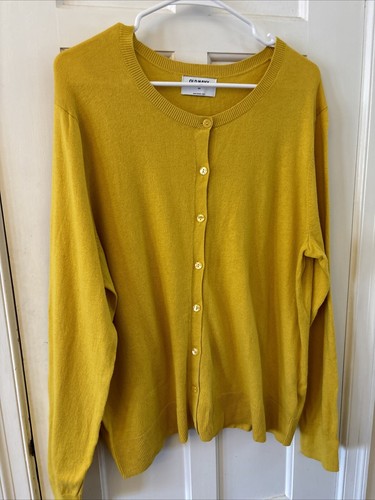 Old Navy Bold Yellow Long Sleeve Crew Neck Cardigan Sweater Women’s XXL