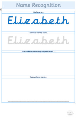 Name Recognition Word Mat Board Laminated Education Learning Writing Children A4