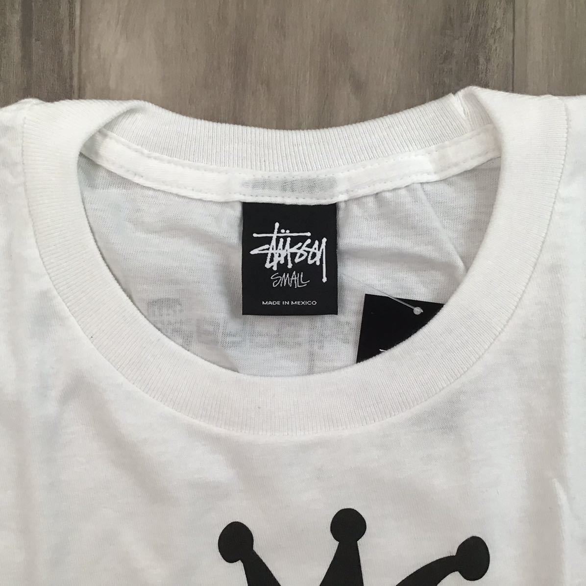 BAPE × stussy shark man T-shirt White A Bathing Ape Size S