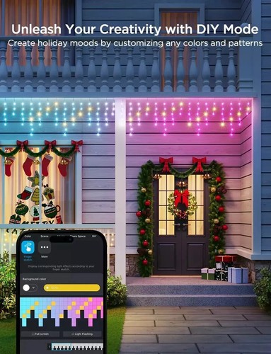 Govee Luci di Ghiaccio, 10M Luci RGBIC da Esterno, 400 LED Smart LED Natale con - Foto 5 di 10