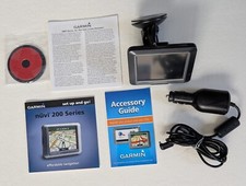 GARMIN NUVI 260 GPS Navigator Bundle with Dash Mount Power Cable Tested