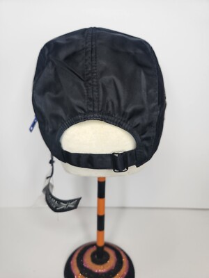 Kangol Zipper Adjustable Biker Bike Racer Cap Hat Black 5 panel