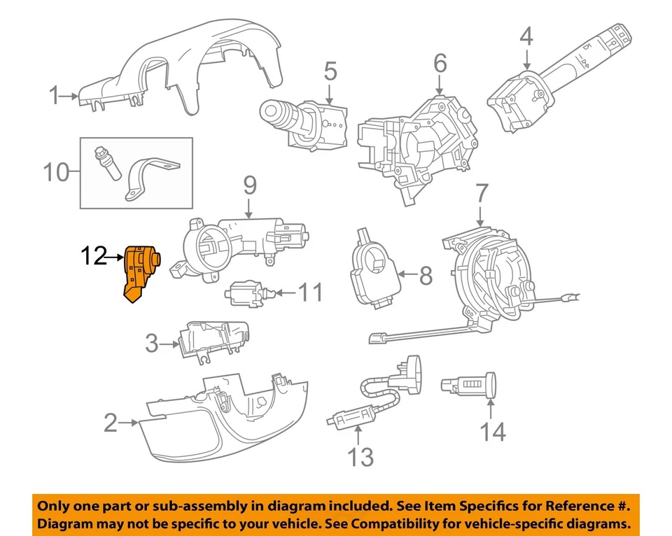 Used Ignition Switch fits: 2013 Buick Regal keyless ignition opt BTM Grade A - Image 3 of 4