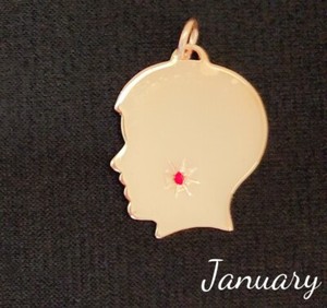 Authentic Boy's Silhouette with Birthstone Gold Plated Engravable Charm