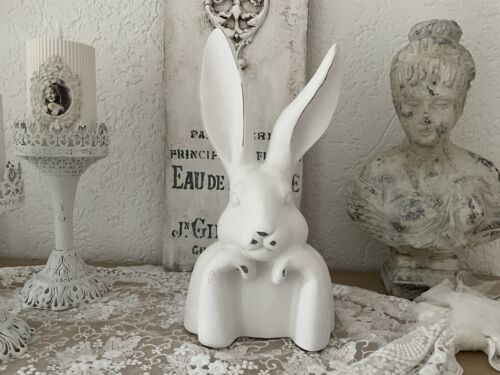 Große Shabby Deko Büste Osterhase Hasenbüste Hasenkopf Landhaus 30cmNEU🥀