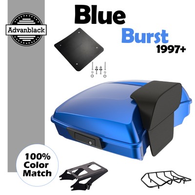 Blue Burst Razor Tour Pak Pack Fits Harley Street Road King Glide 1997+