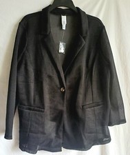 Wynne Layers Black Mesh Blazer Jacket- Size Xl, Texture & Layering, Pockets
