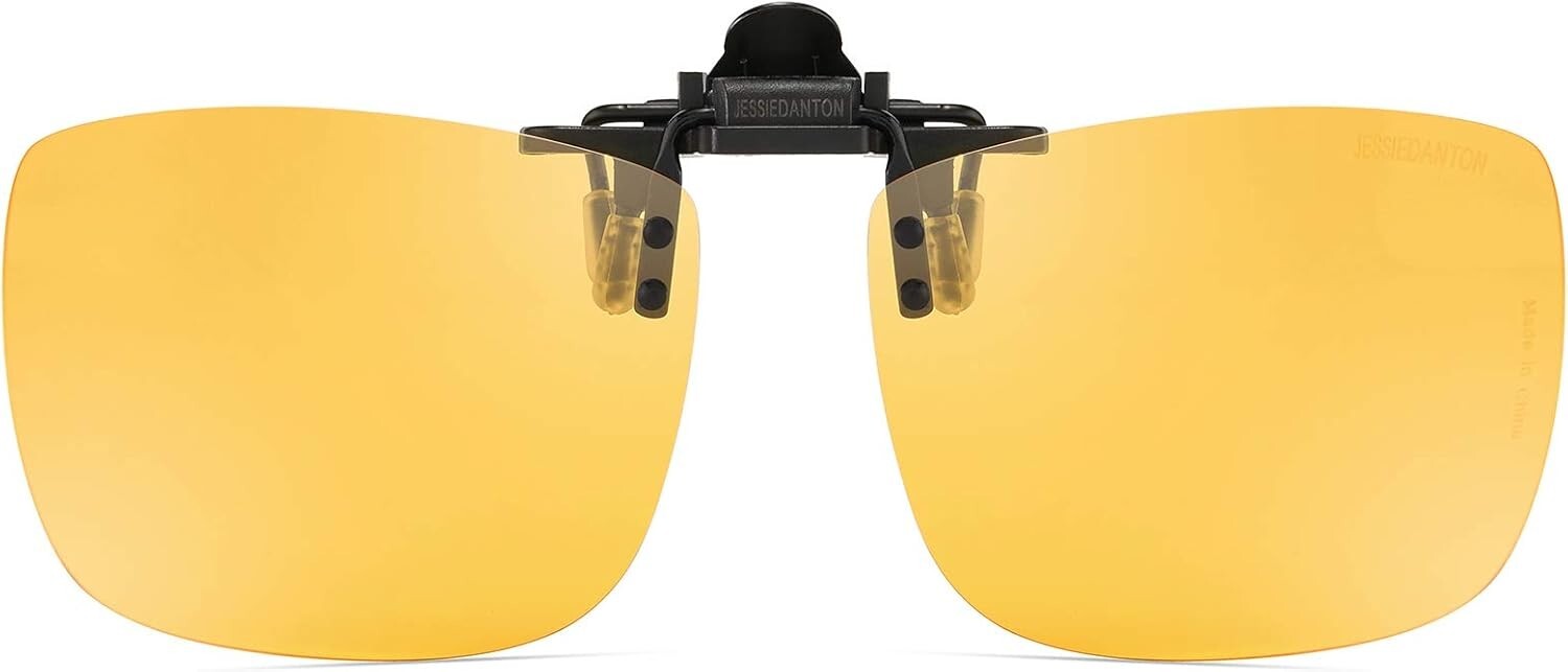 Polarized Clip-On Night Driving Glasses UV Protection Anti Glare Flip-up Clip...