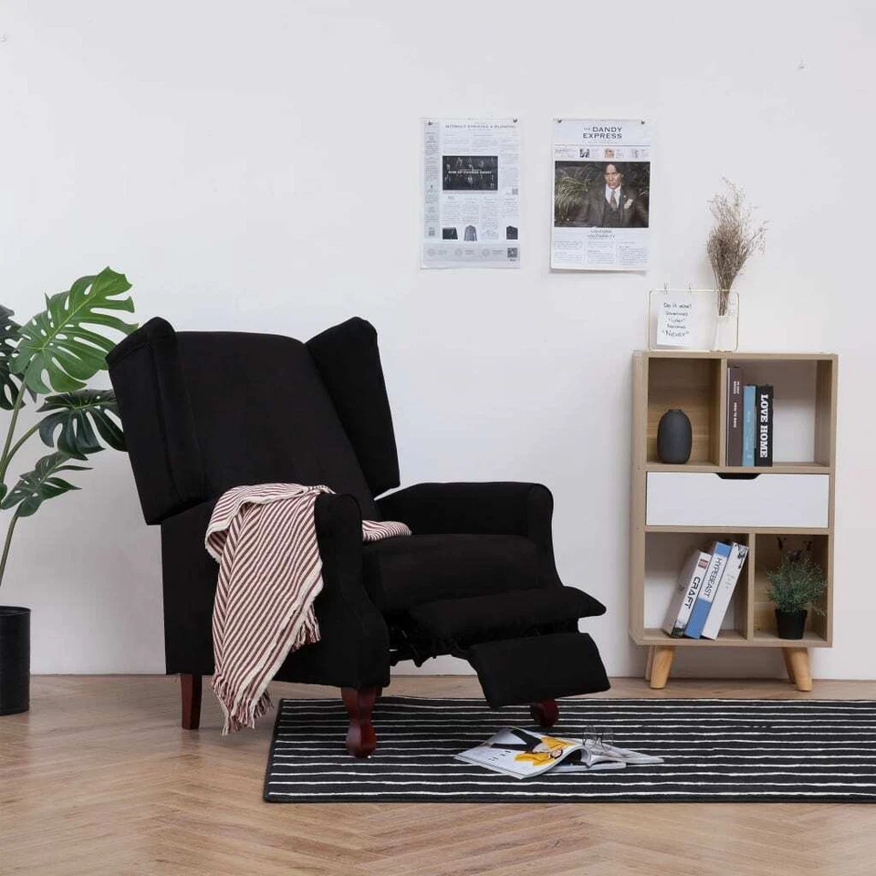 Tela reclinable negra vidaXL Foto 3 de 4