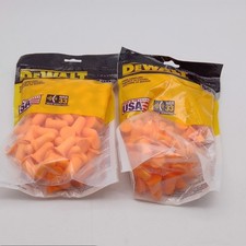 2 x DeWalt Foam Earplugs 50 Pairs NRR 33 Made In Usa New Sealed, 100 Earplugs