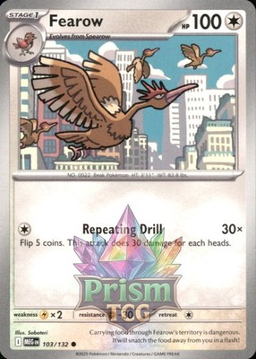 Fearow 103/132 Common Mega Evolution Pokemon