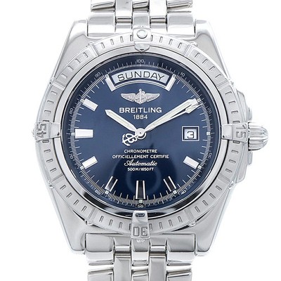 BREITLING Breitling Headwind A45355 500m Water Resistant Day Date Navy SS Stain
