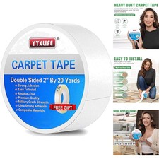 Double Sided Carpet Tape Heavy Duty Rug Gripper Hardwood Floors 2 Inch x 20 Yd